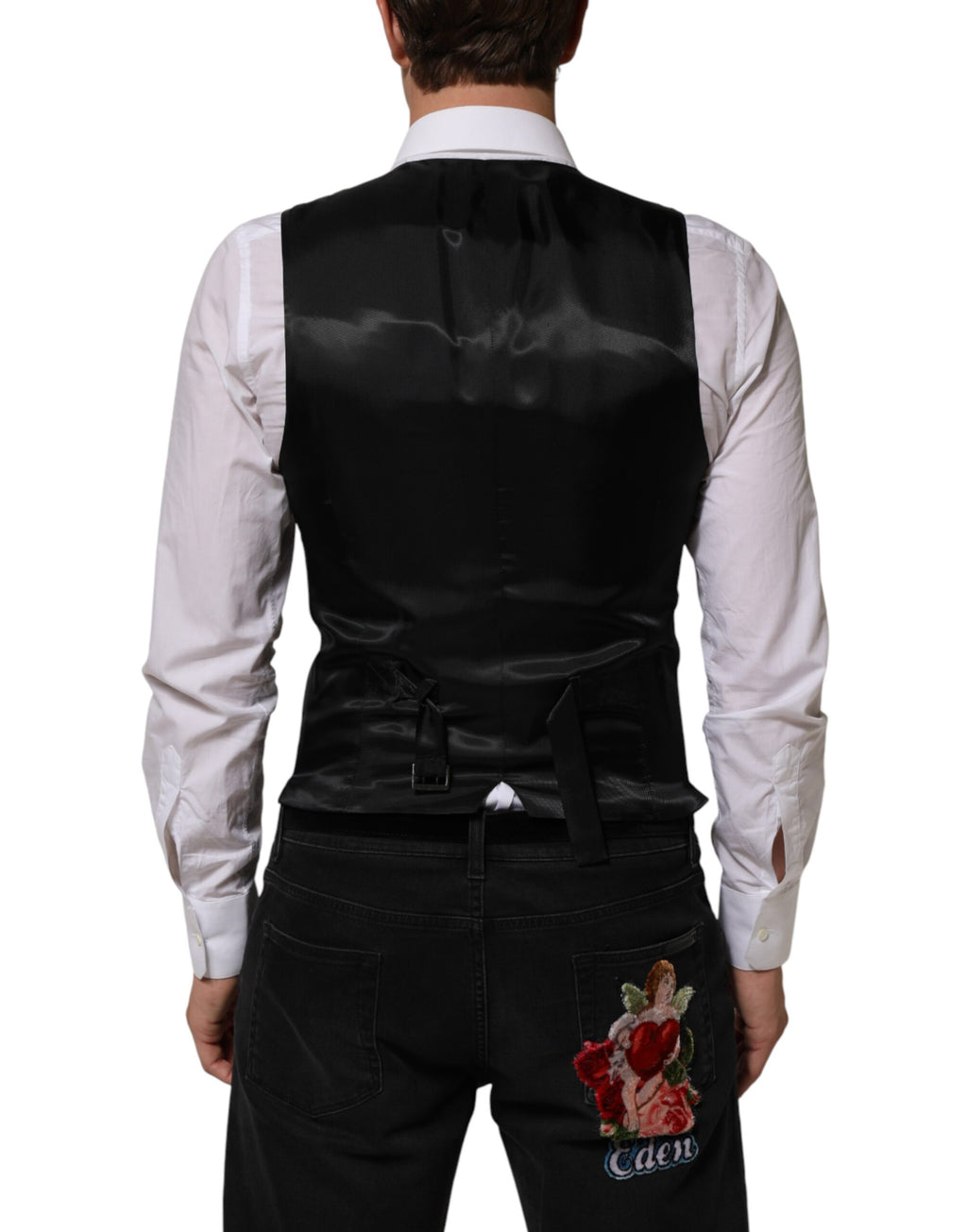 Dolce & Gabbana Men's Black Formal Wool Waistcoat