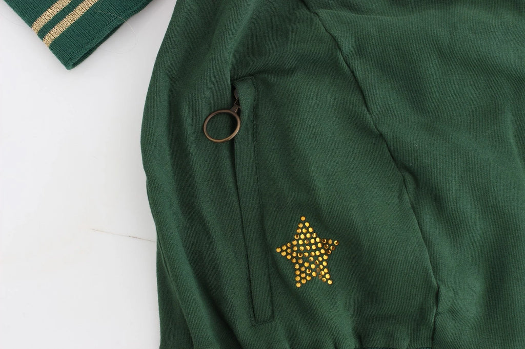 John Galliano Green Mock-Zip Cardigan Sweatshirt