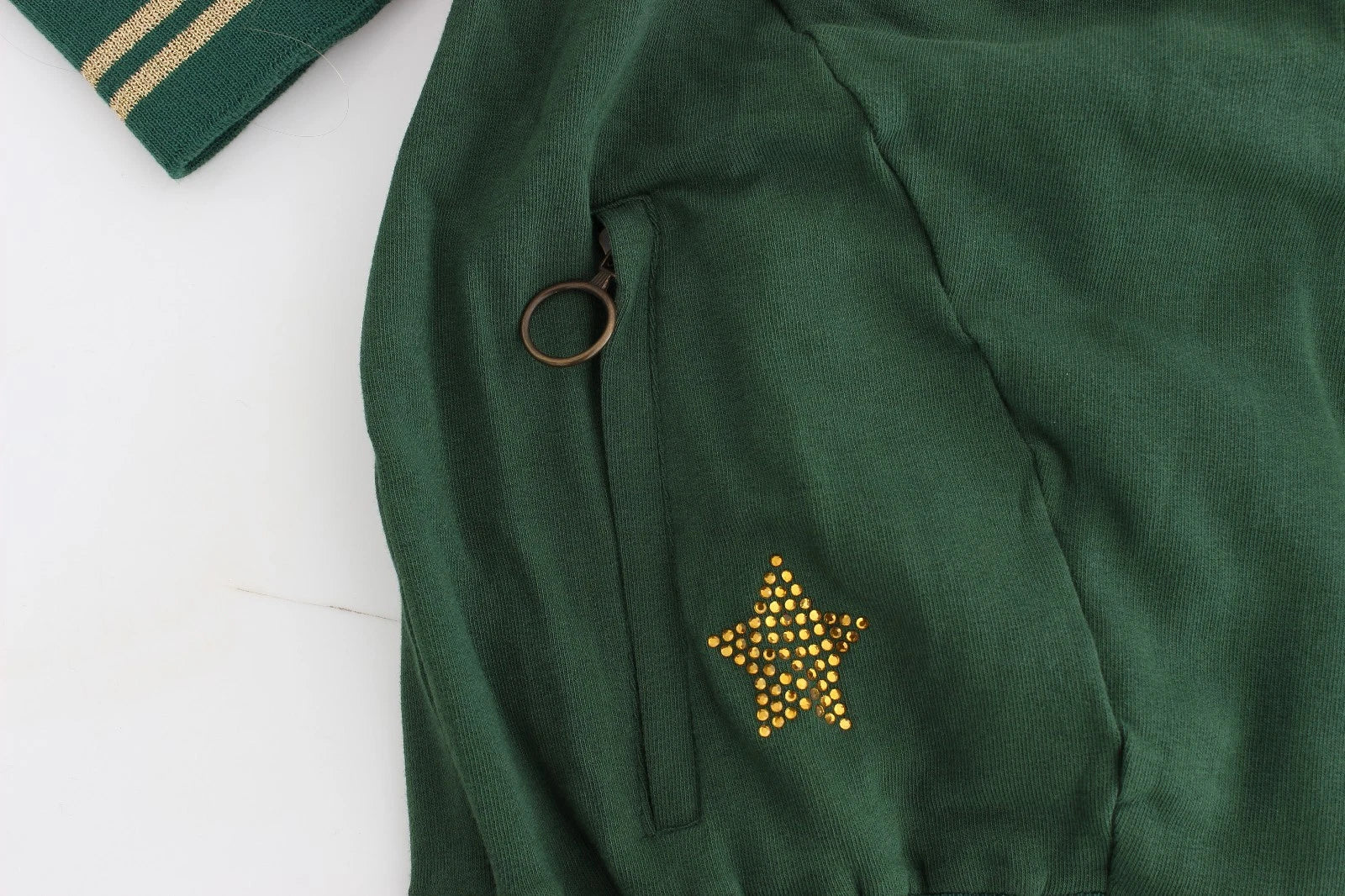 John Galliano Green Mock-Zip Cardigan Sweatshirt