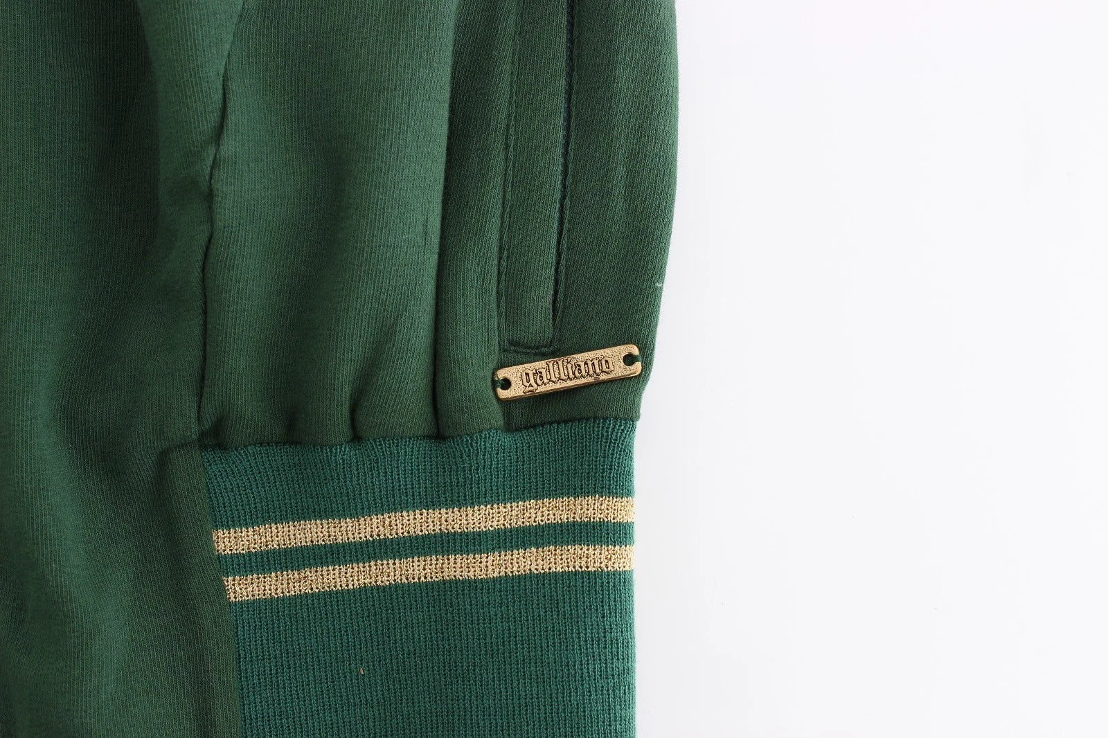 John Galliano Green Mock-Zip Cardigan Sweatshirt