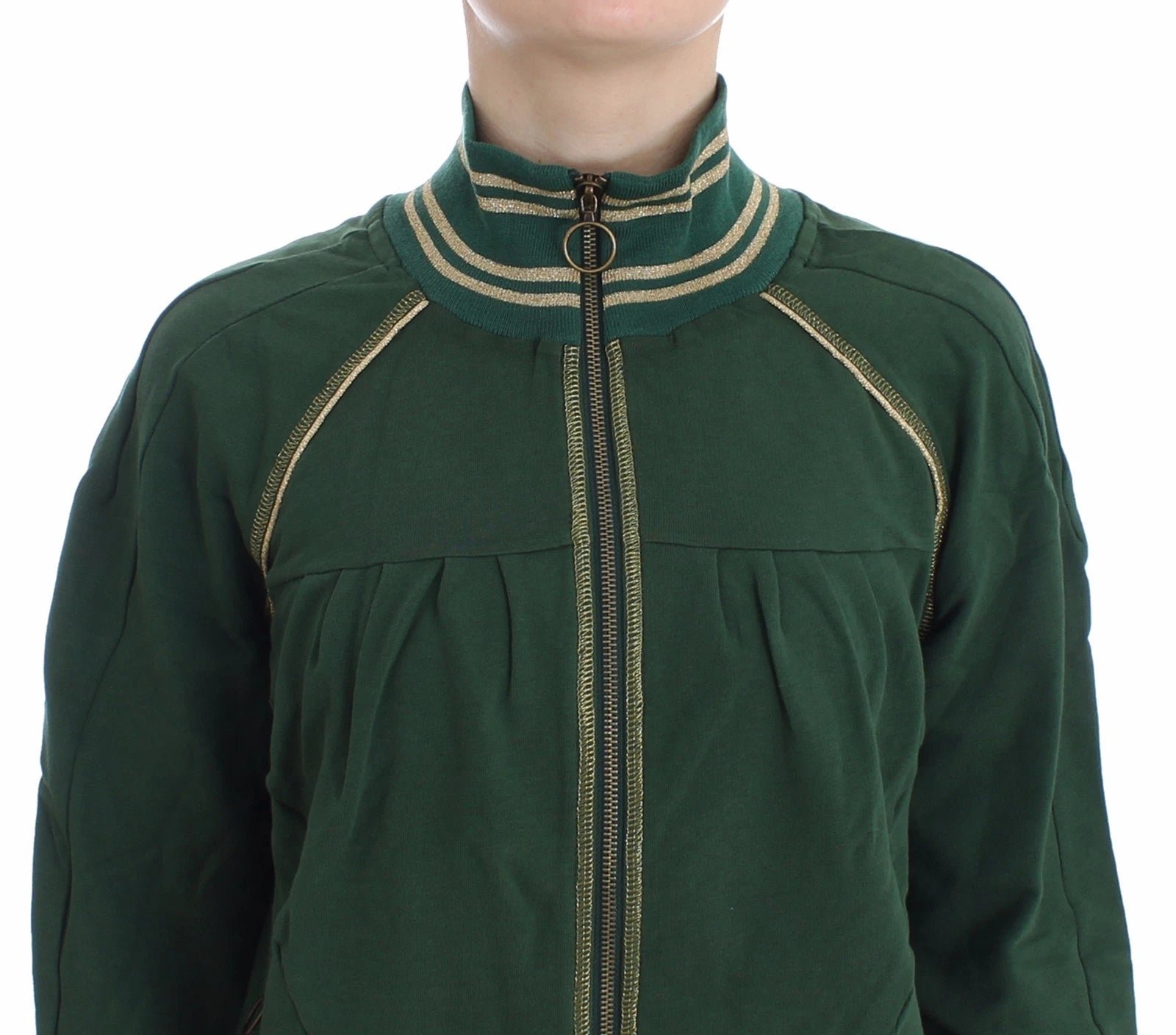 John Galliano Green Mock-Zip Cardigan Sweatshirt