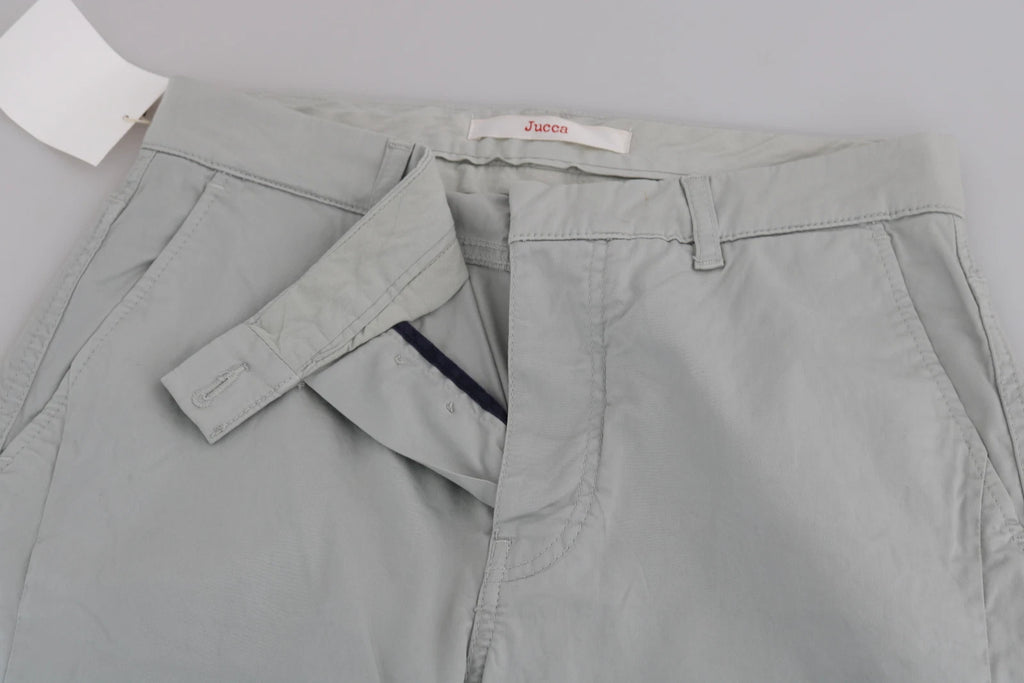 Jucca Cotton Grey High-Waist Skinny Cropped Trousers