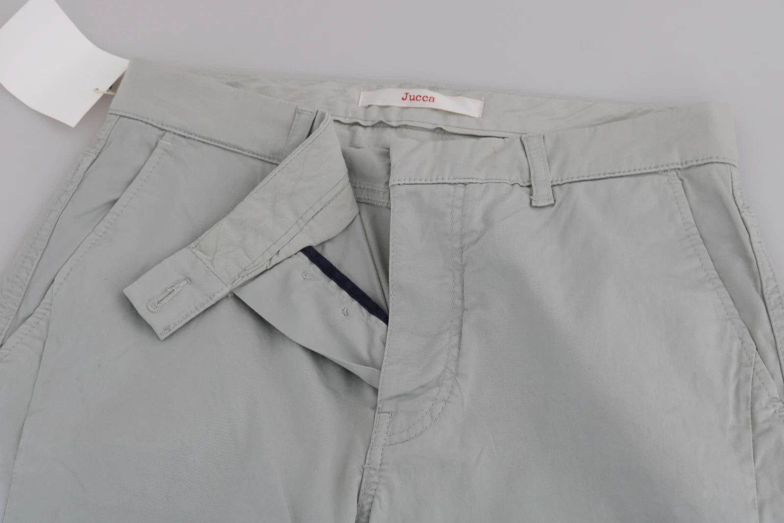 Jucca Cotton Grey High-Waist Skinny Cropped Trousers