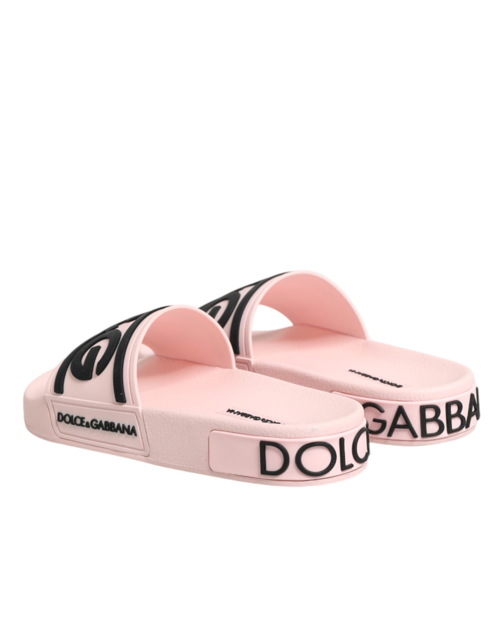 Dolce & Gabbana Pink Rubber Beach Sandals