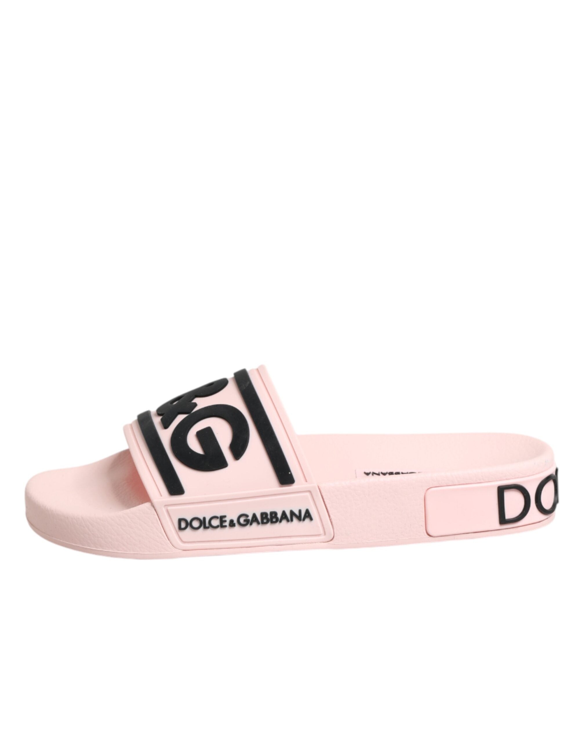 Dolce & Gabbana Pink Rubber Beach Sandals