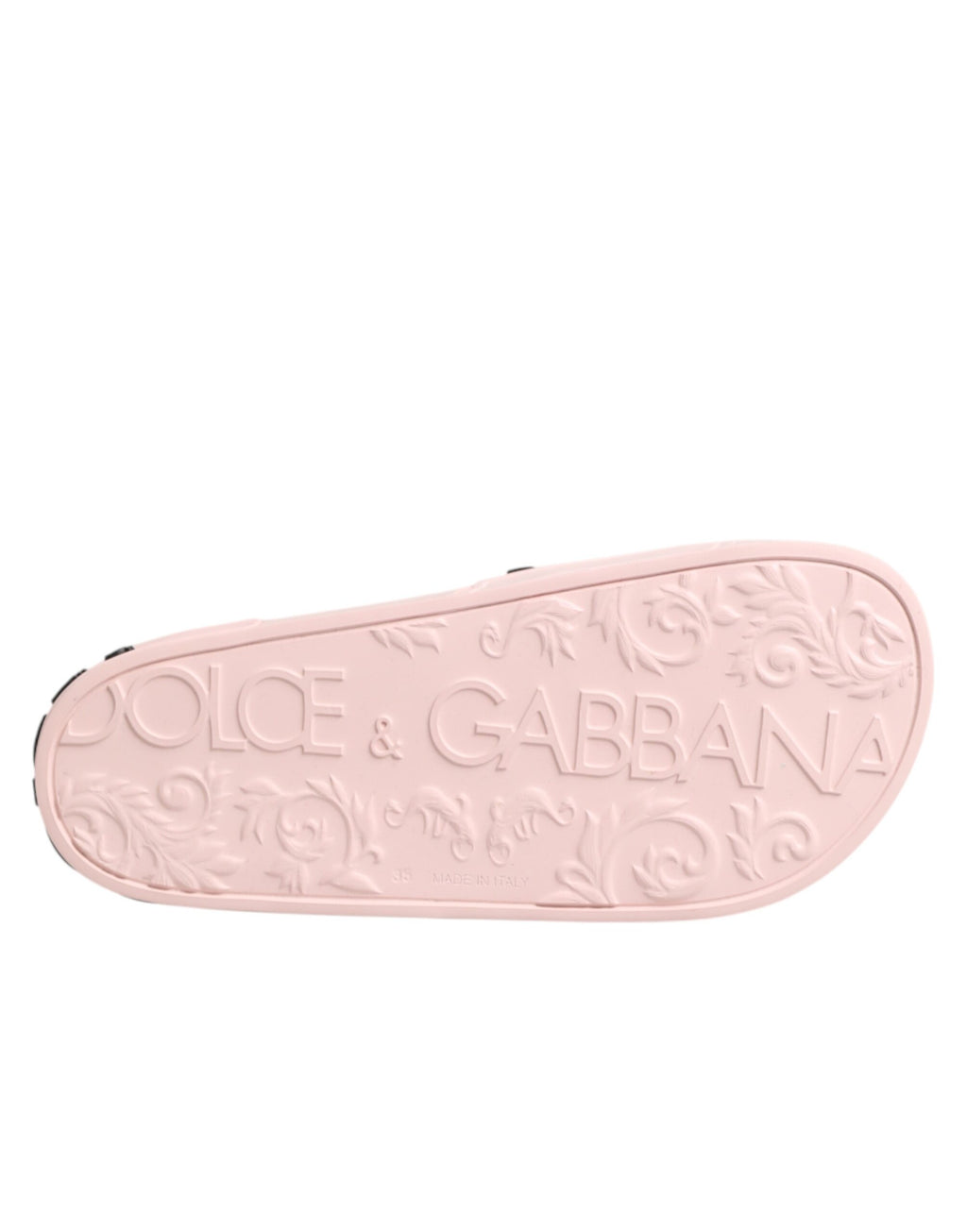 Dolce & Gabbana Pink Rubber Beach Sandals