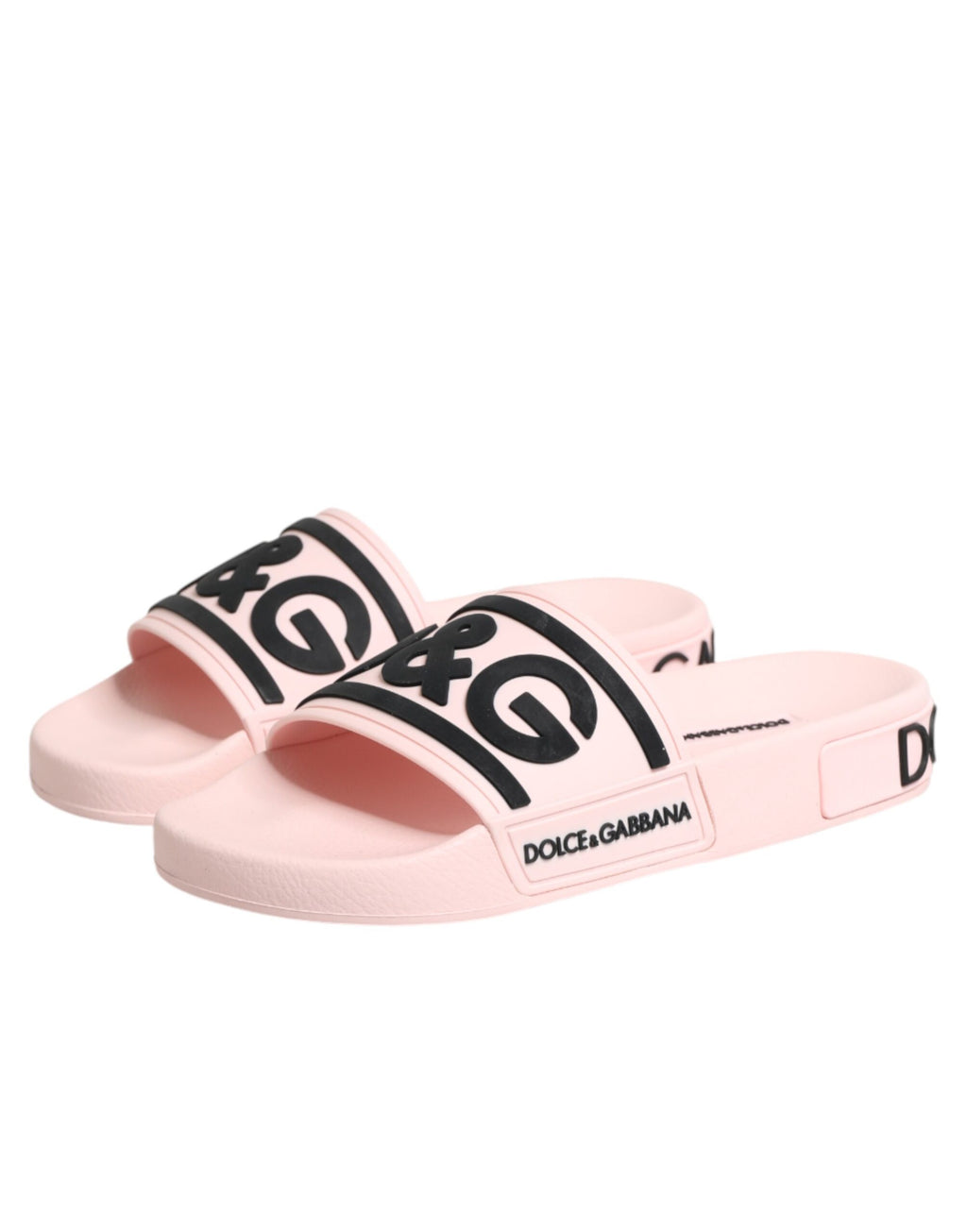 Dolce & Gabbana Pink Rubber Beach Sandals