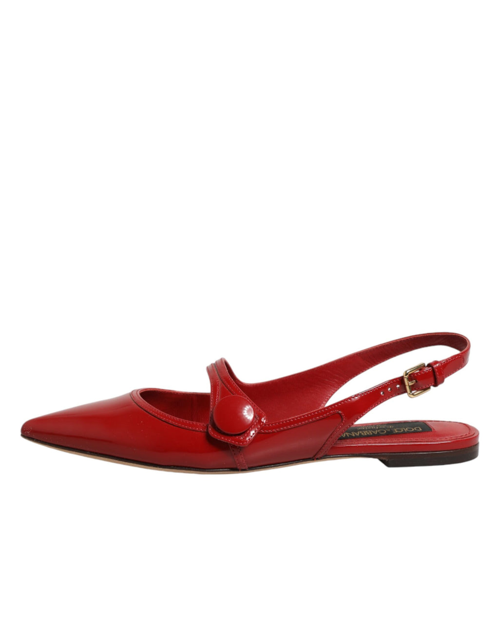 Dolce & Gabbana Rote Leder-Slingback-Ballerinas