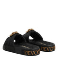 Dolce & Gabbana Schwarze Devotion Matelassé Leder-Slides