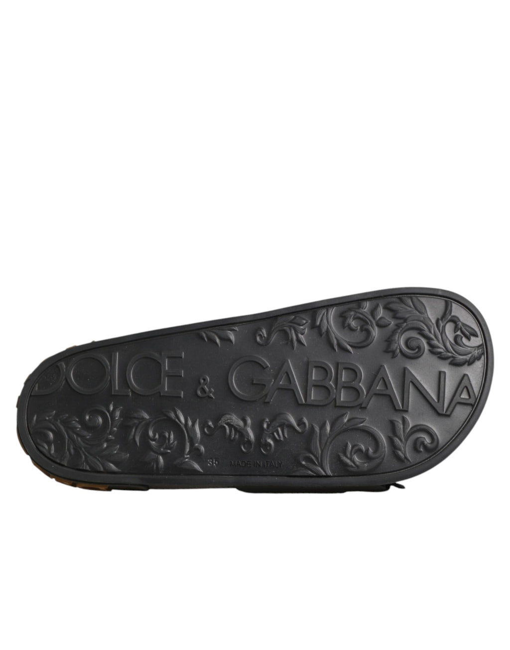 Dolce & Gabbana Schwarze Devotion Matelassé Leder-Slides