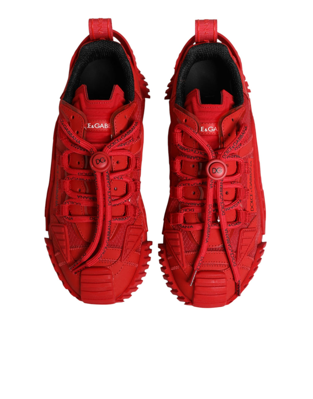 Dolce & Gabbana Red Logo Lace-Up NS1 Sneakers