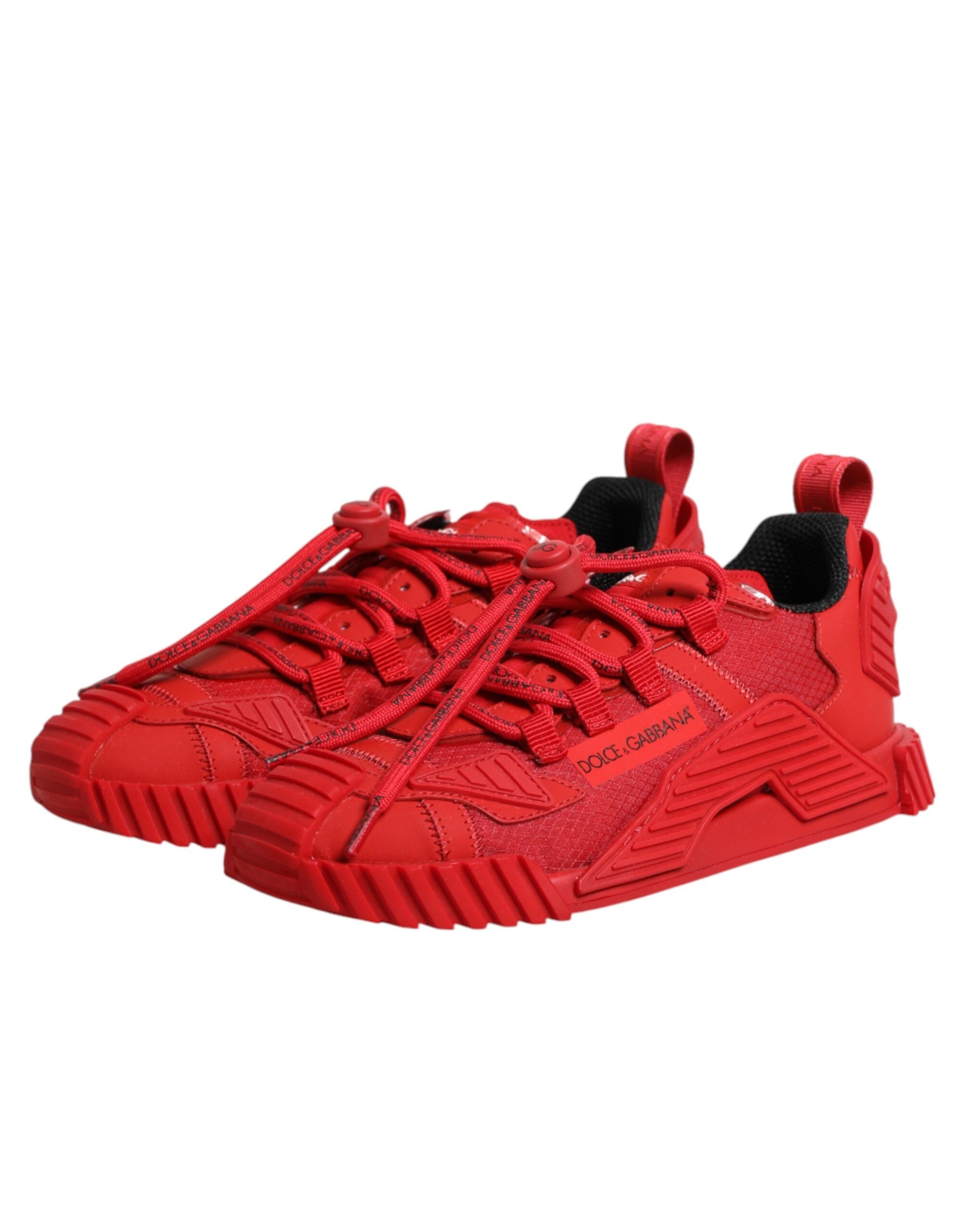 Dolce & Gabbana Red Logo Lace-Up NS1 Sneakers