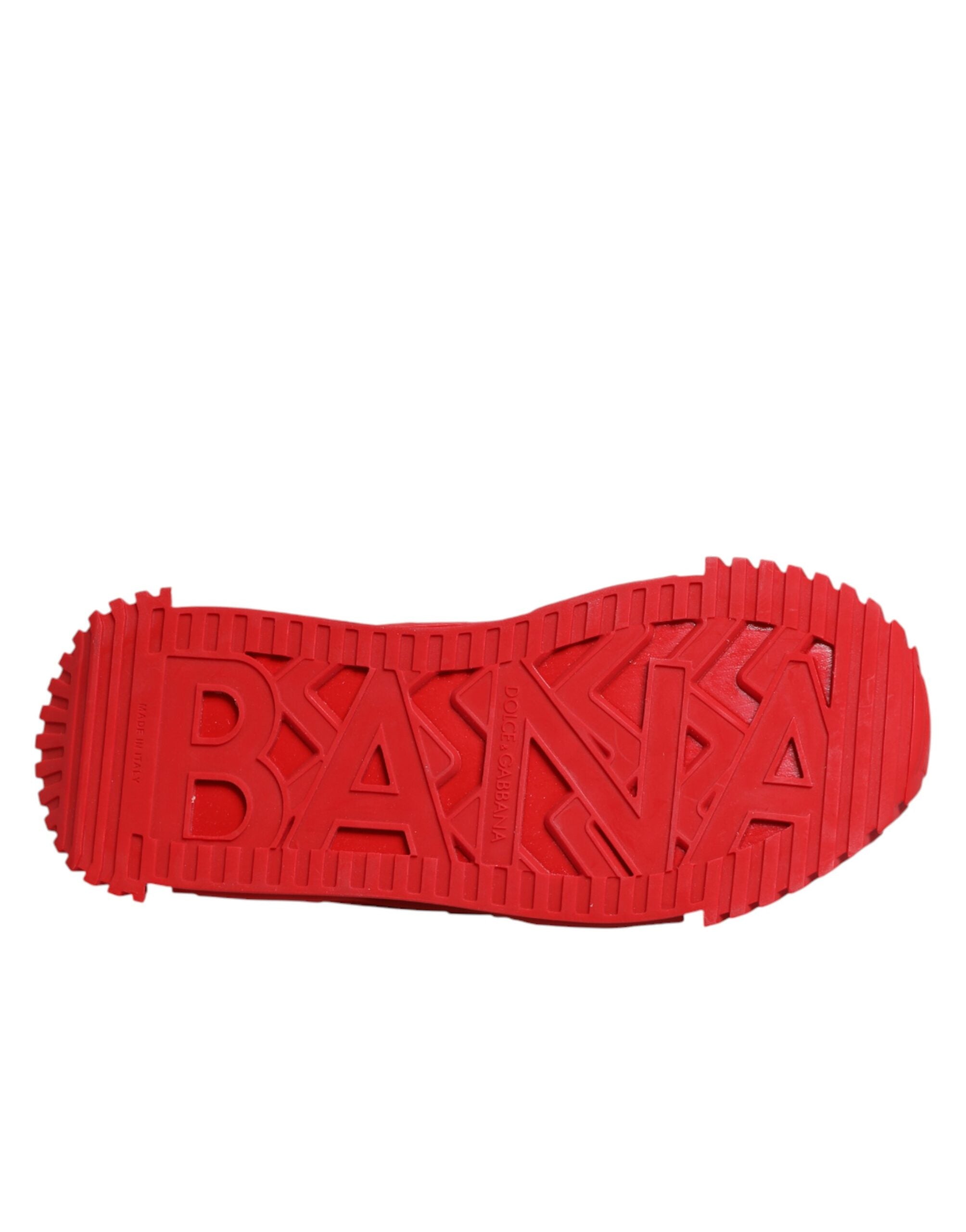 Dolce & Gabbana Red Logo Lace-Up NS1 Sneakers