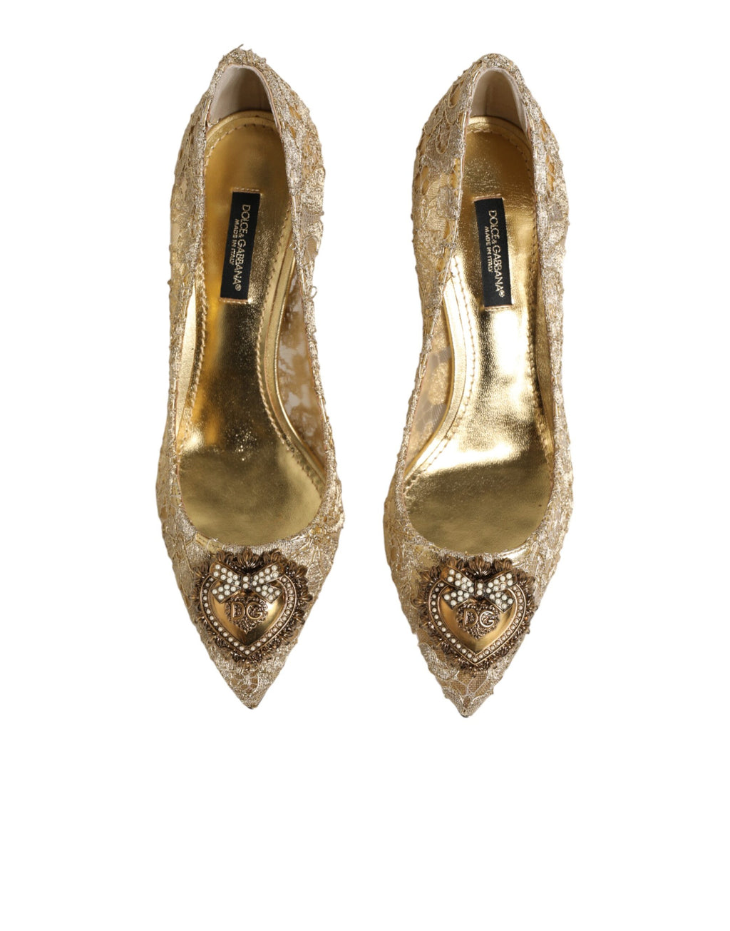 Dolce & Gabbana Goldene Taormina-Spitzen-DEVOTION-Pumps