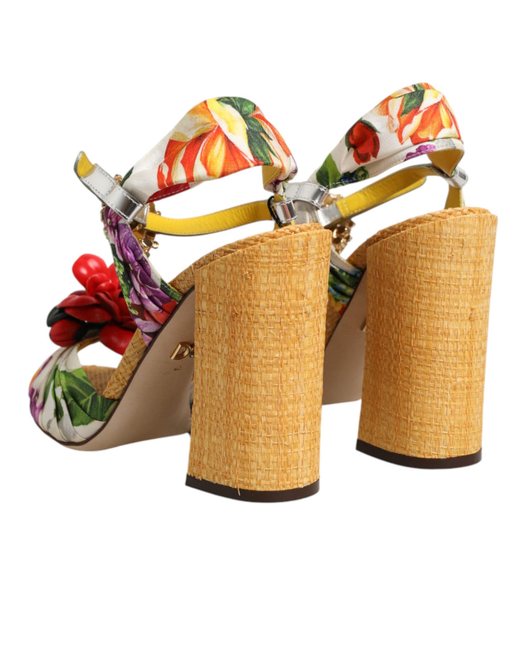 Dolce & Gabbana Multicolor Floral Crystal-Embellished Sandals