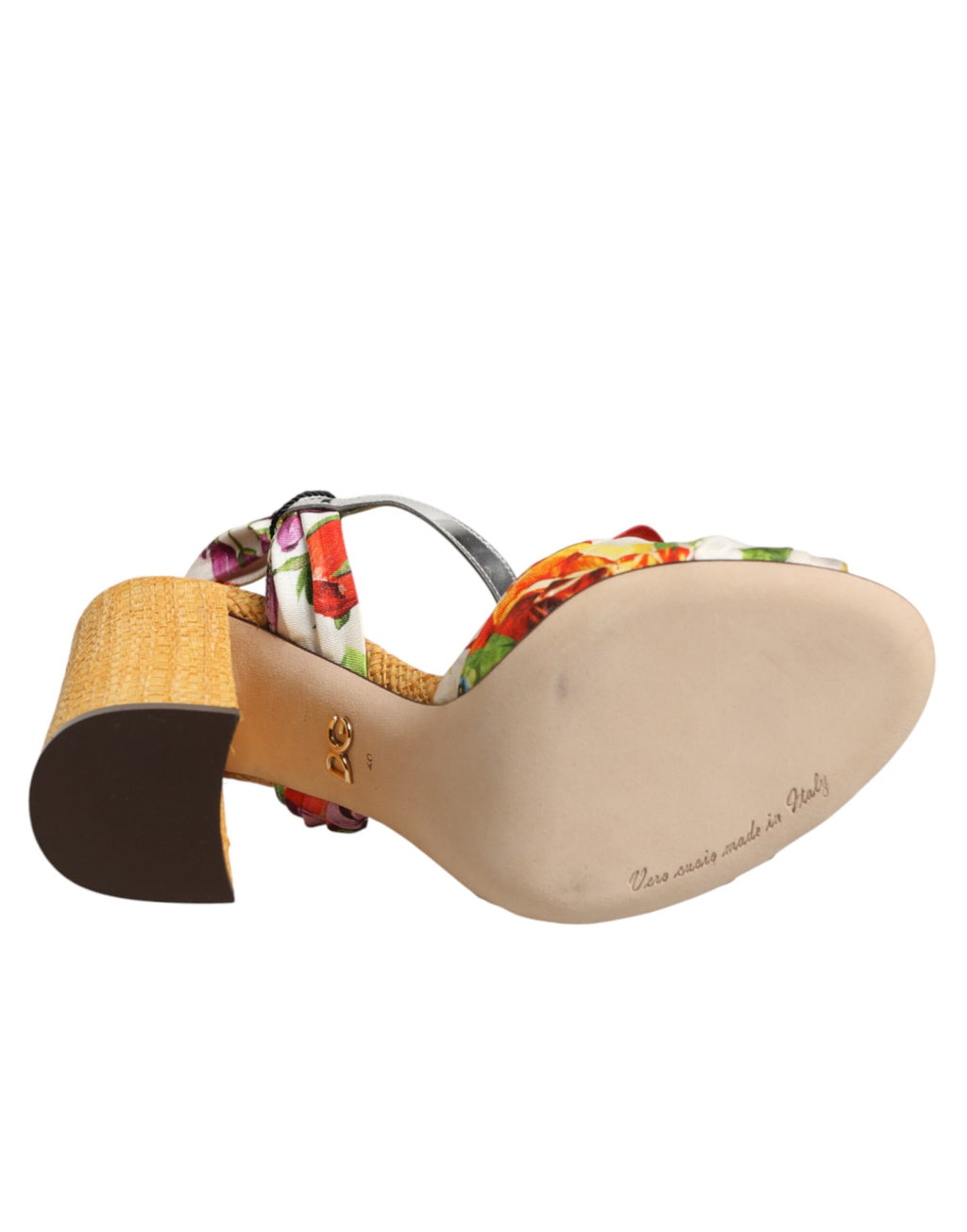 Dolce & Gabbana Multicolor Floral Crystal-Embellished Sandals