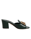 Dolce & Gabbana Grüne DG Amore Absatz-Pantoletten