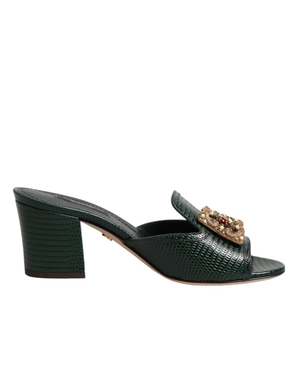 Dolce & Gabbana Grüne DG Amore Absatz-Pantoletten