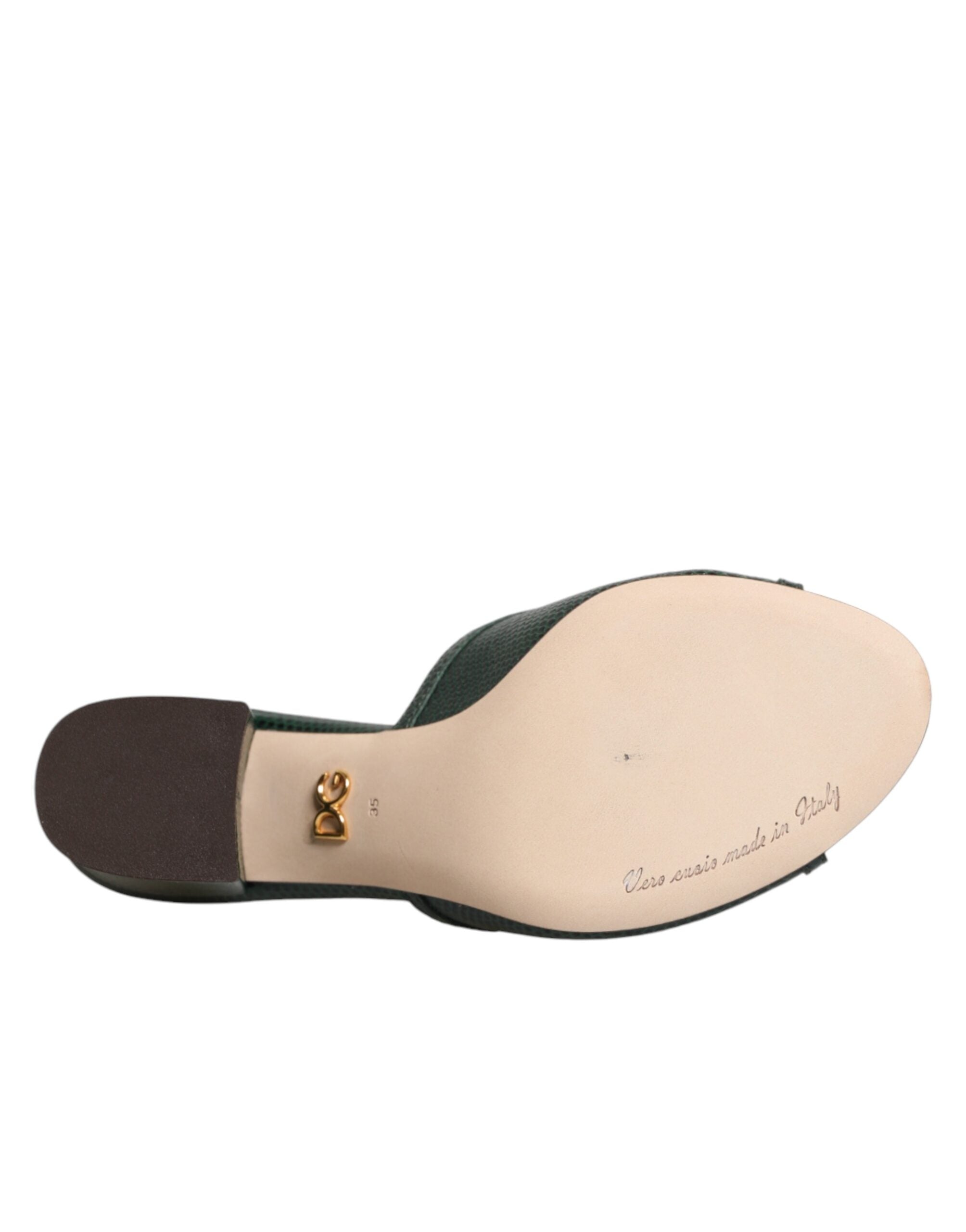 Dolce & Gabbana Grüne DG Amore Absatz-Pantoletten