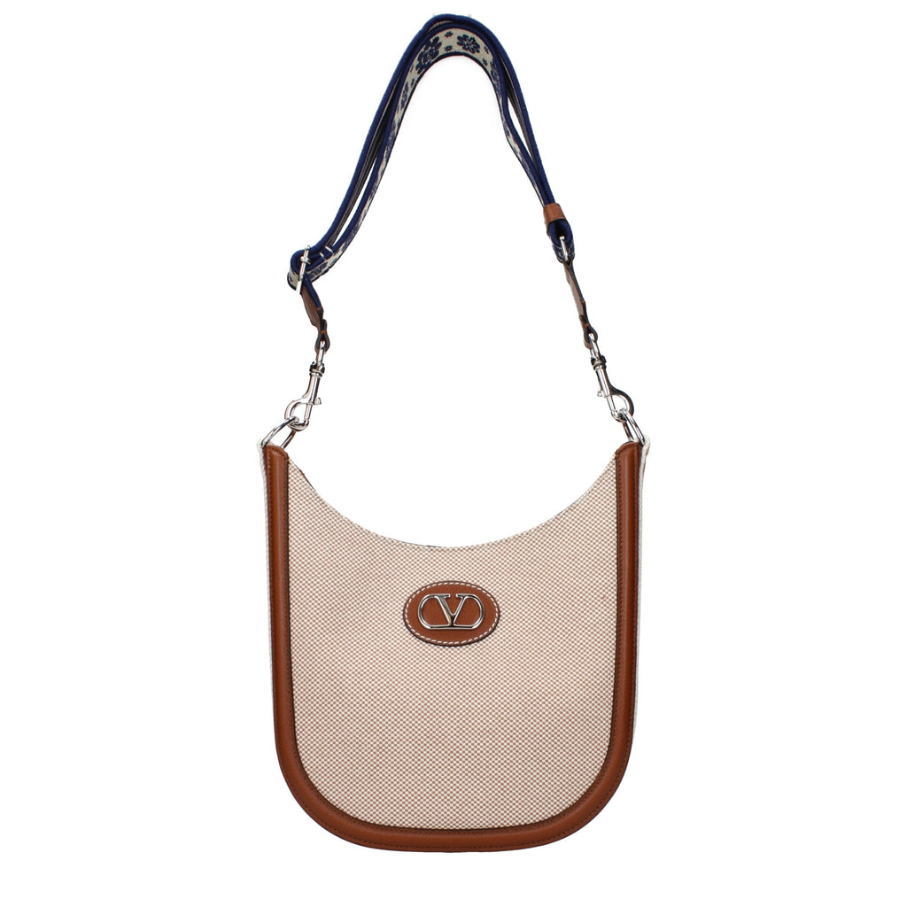 Valentino Garavani Beige Stoff-Umhängetasche