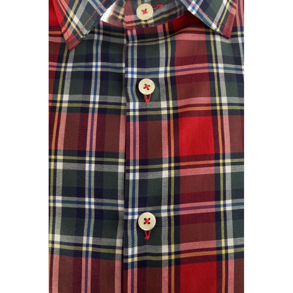 Baldinini Trend Cotton Shirt with Multicolor Pattern