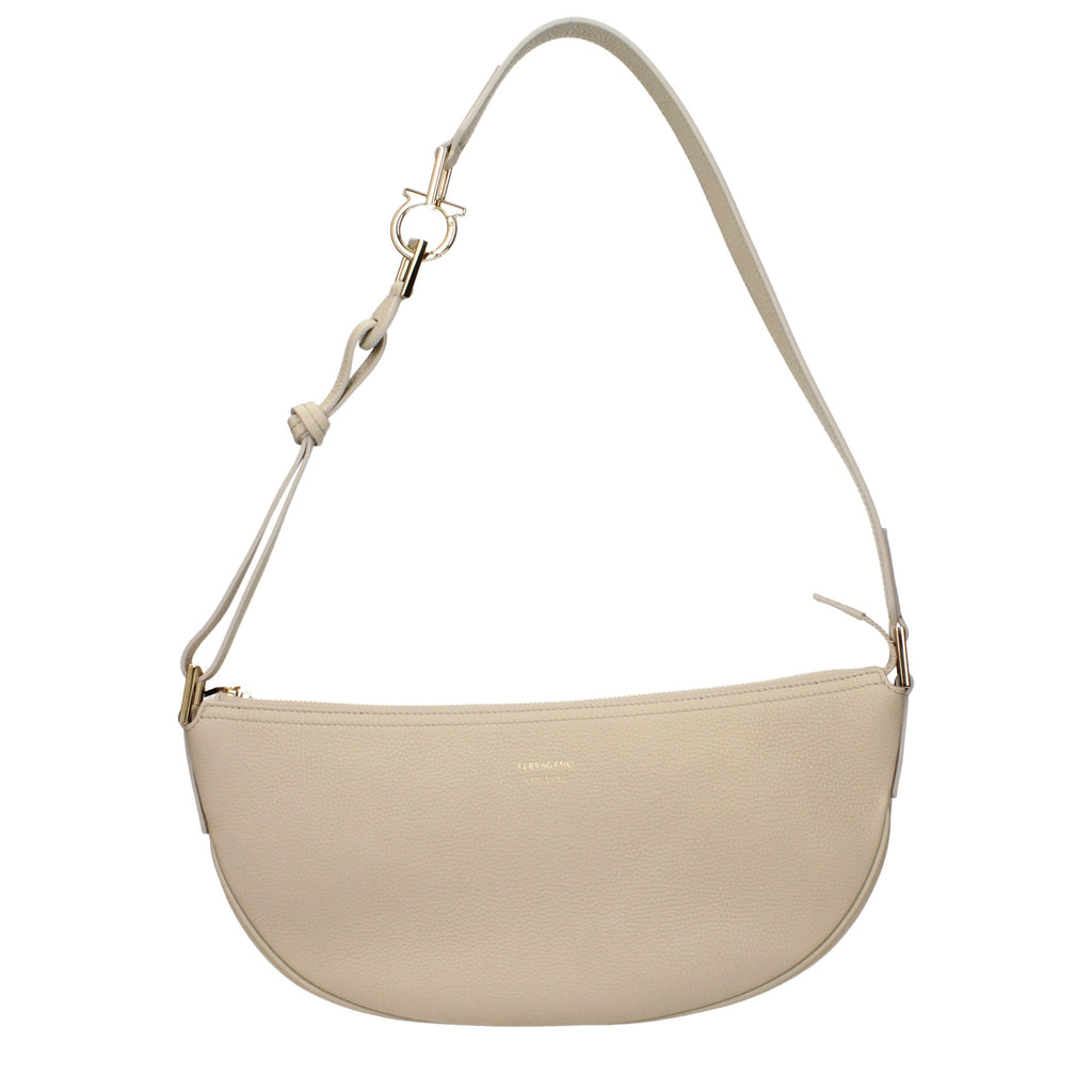 Salvatore Ferragamo Graue Leder Schultertasche