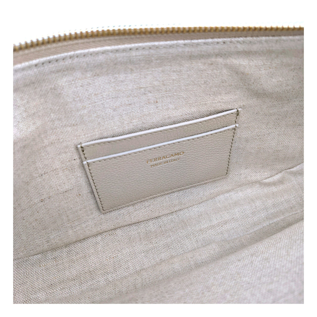 Salvatore Ferragamo Graue Leder Schultertasche