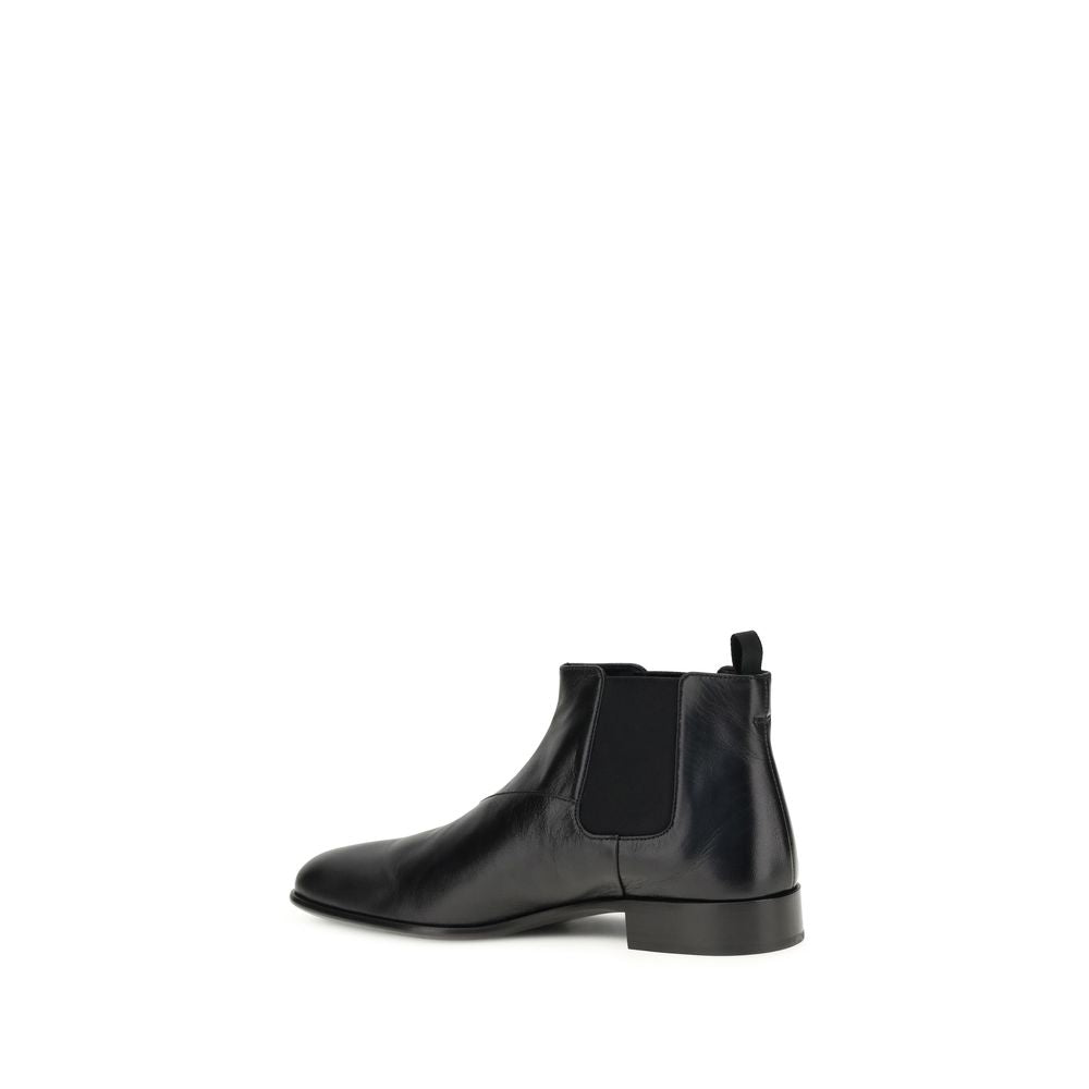 Prada Schwarze Kalbshaut Bos Taurus Stiefeletten
