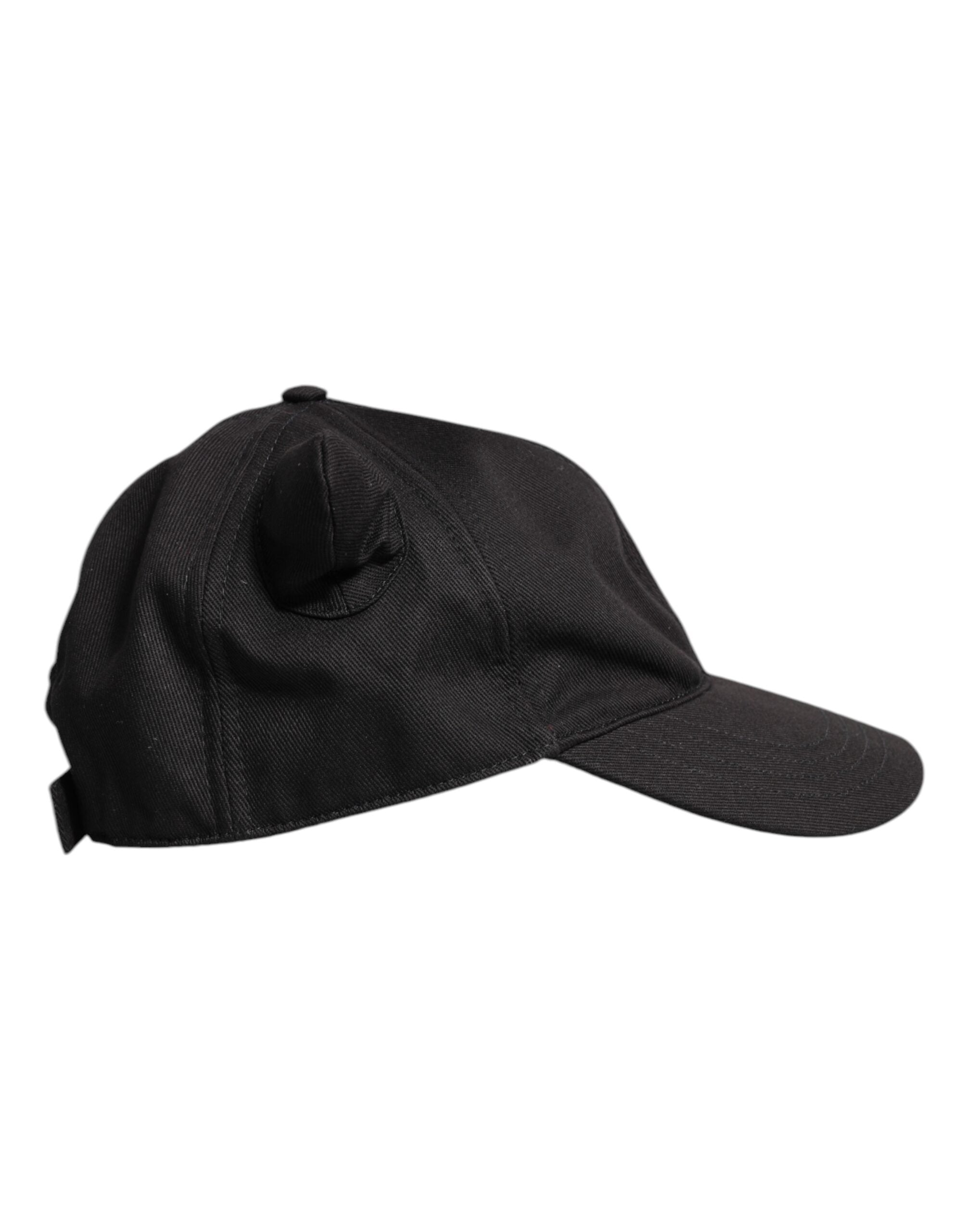 Dolce & Gabbana Schwarze Baumwoll-Baseballkappe mit 6 Panels und Logo-Patch