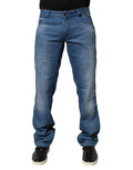Verri Blue Washed Cotton Regular Fit Men's Jeans