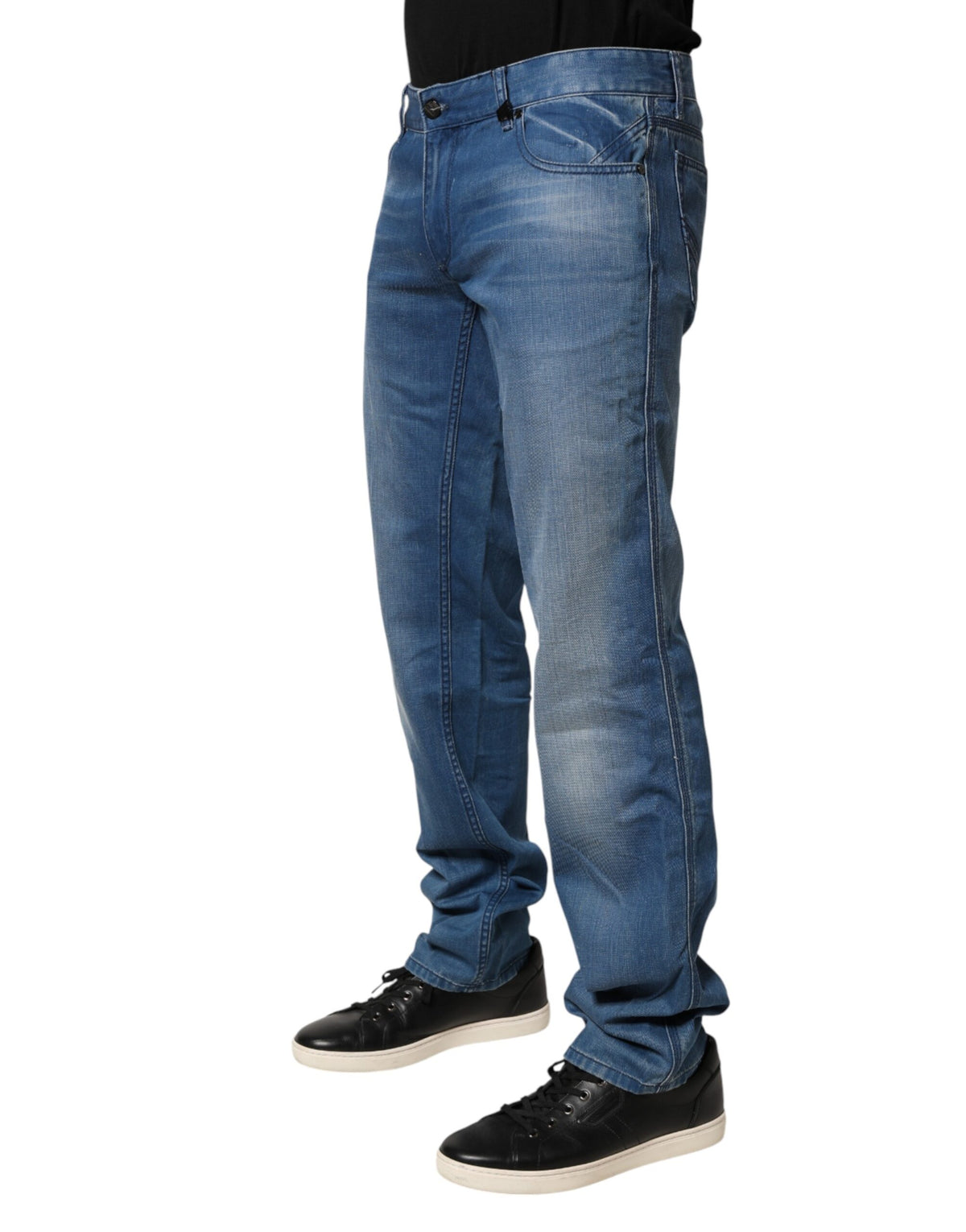 Verri Blau gewaschene Baumwoll-Jeans mit Regular Fit für Herren