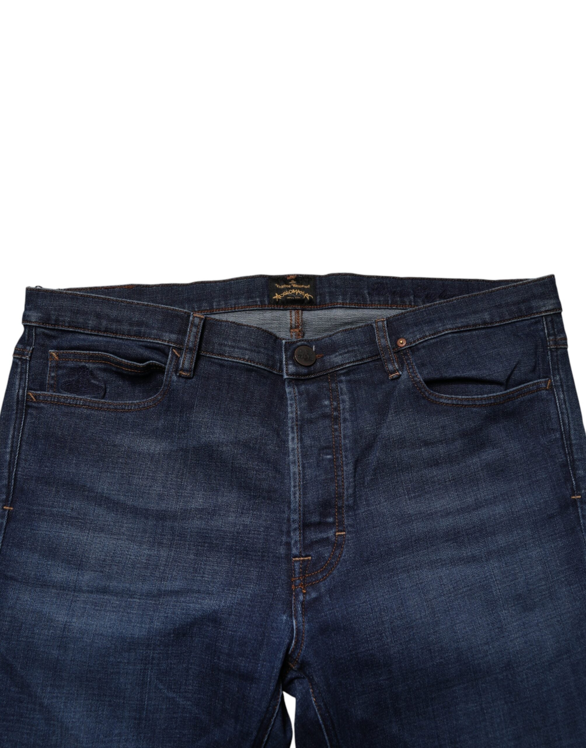 Vivienne Westwood Blue Cotton Mid-Waist Jeans