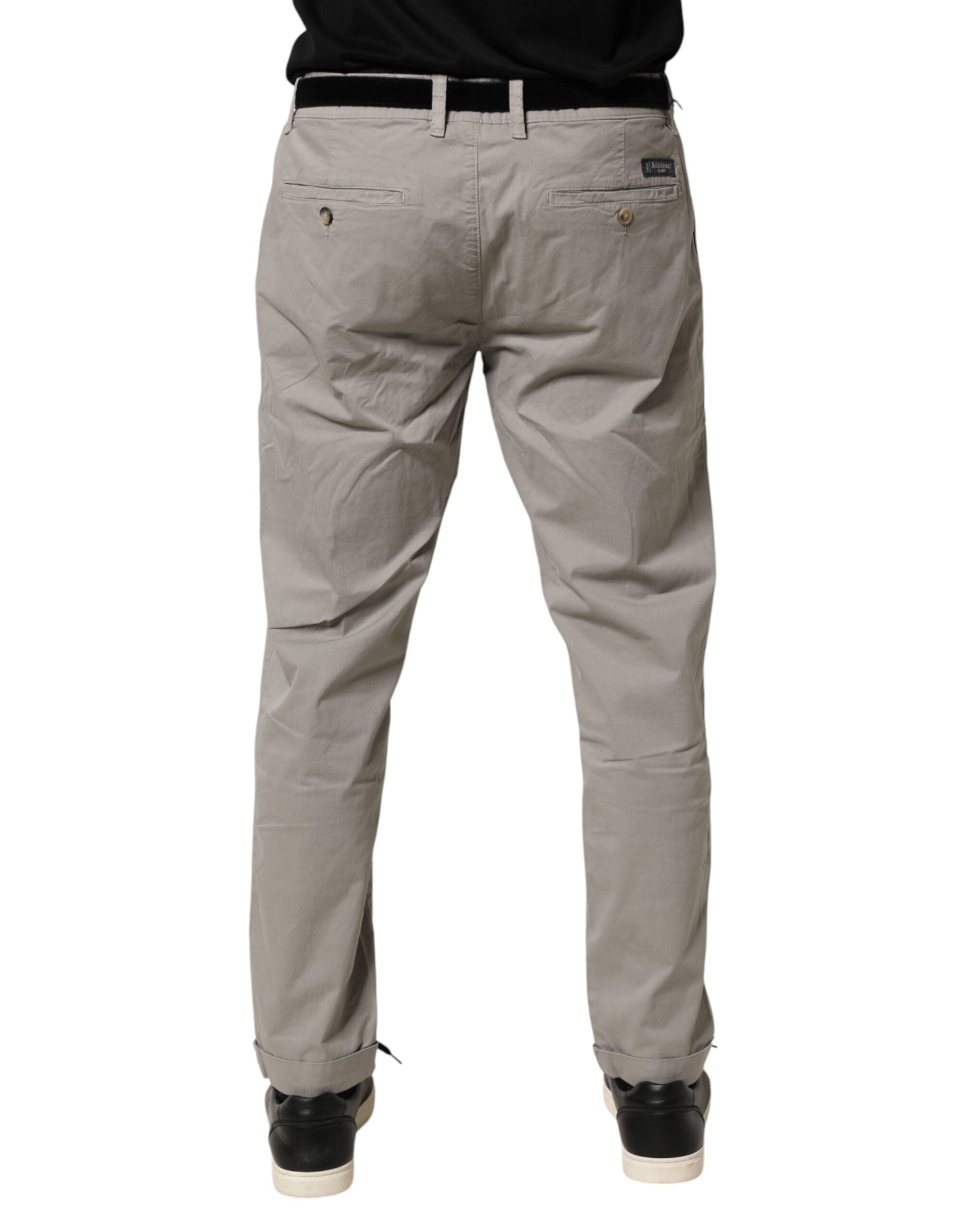 Jeckerson Men's Grey Slim-Fit Cotton-Stretch Chino Pants
