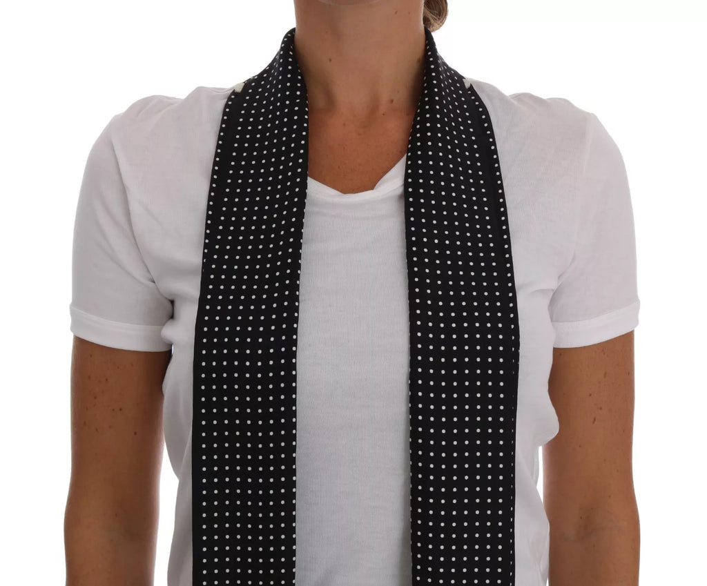 Dolce & Gabbana Cotton T-Shirt with Silk Scarf, Black and White
