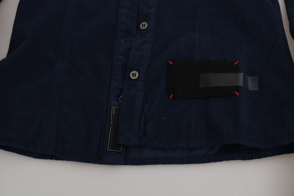 Eight-wale corduroy shirt with long sleeves