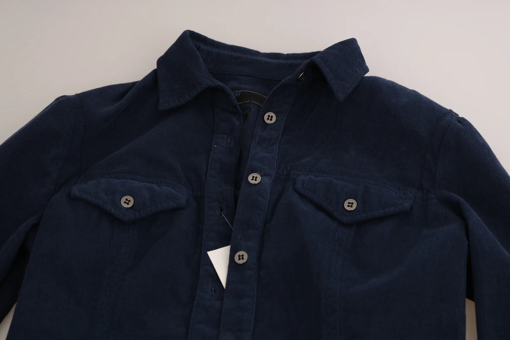 Eight-wale corduroy shirt with long sleeves