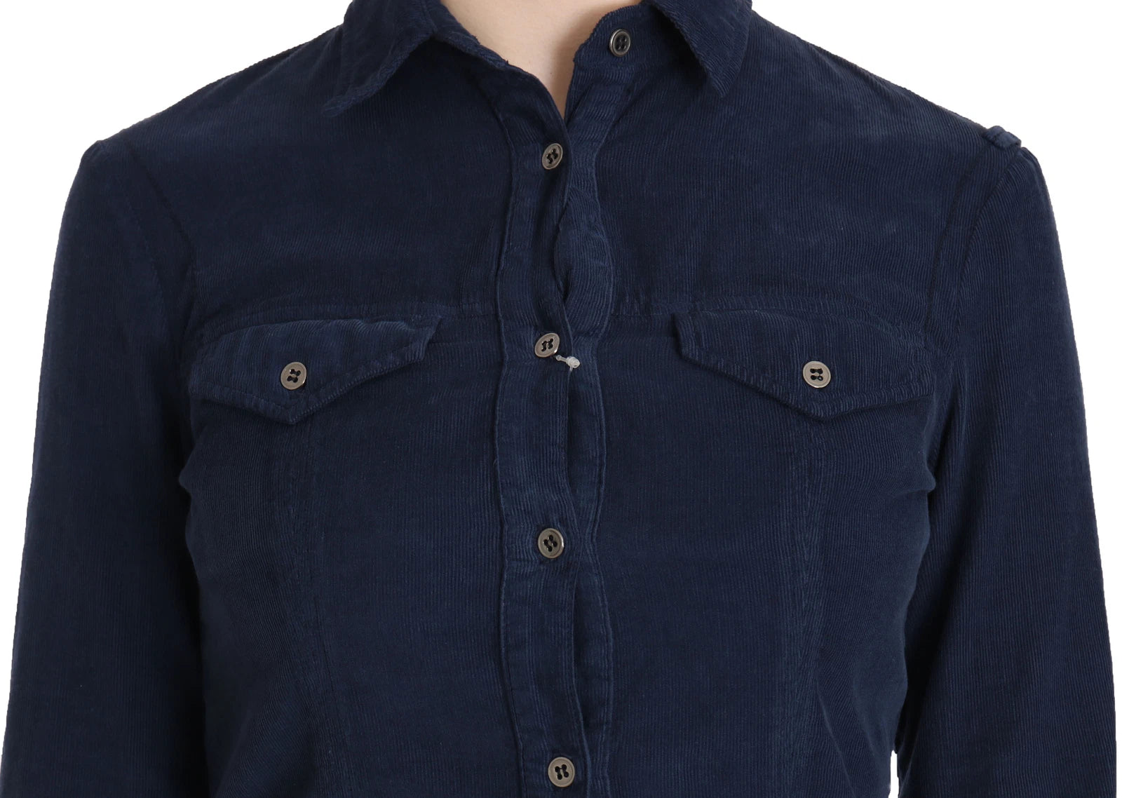 Eight-wale corduroy shirt with long sleeves