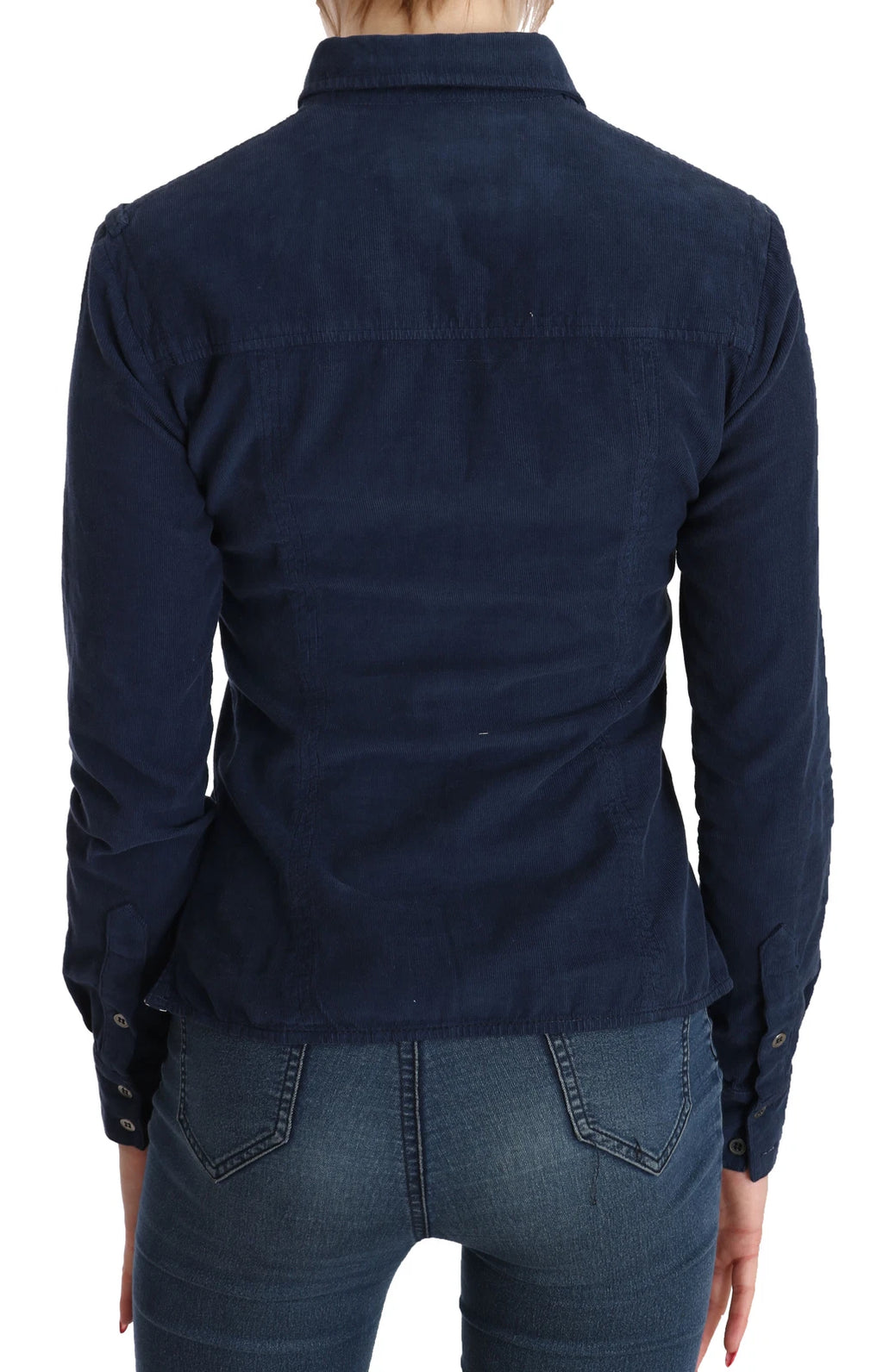 Eight-wale corduroy shirt with long sleeves