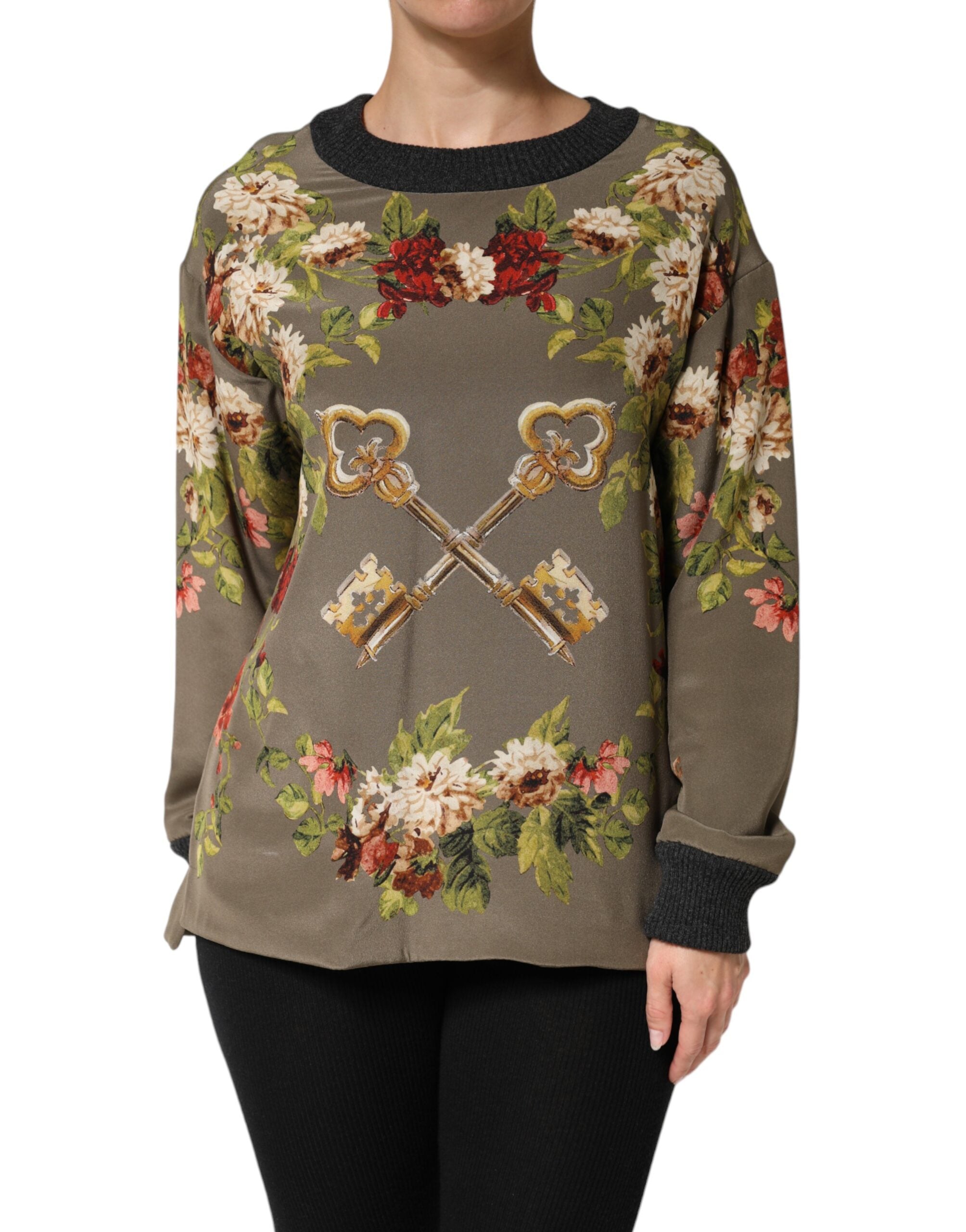 Dolce & Gabbana Zauberhaftes Sizilien Seiden-Pullover mit Rundhalsausschnitt