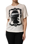 Dolce & Gabbana Silk Top with Silhouette Detail and Short Sleeves