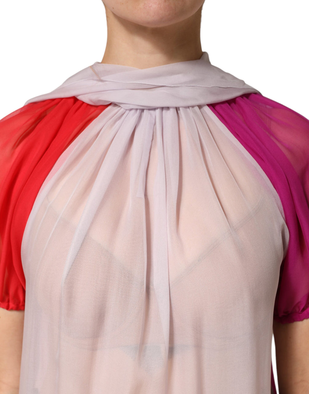 Dolce & Gabbana Silk Blouse with Short Sleeves and Colorful Patterns