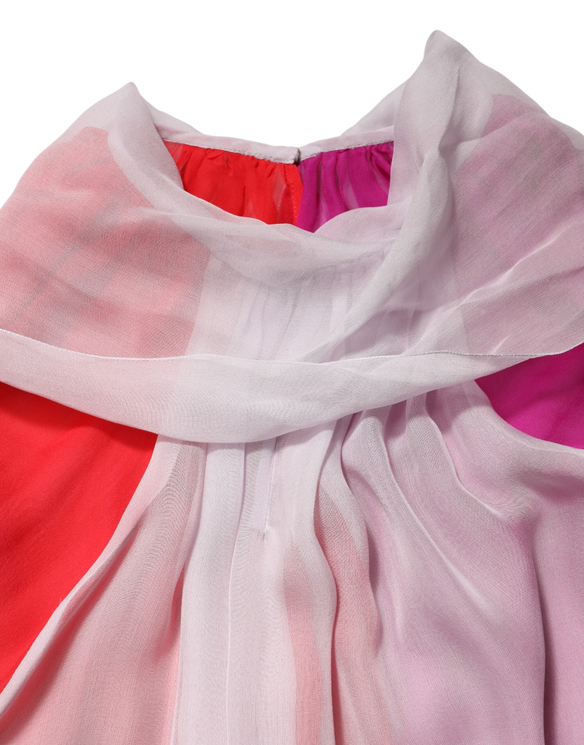 Dolce & Gabbana Silk Blouse with Short Sleeves and Colorful Patterns