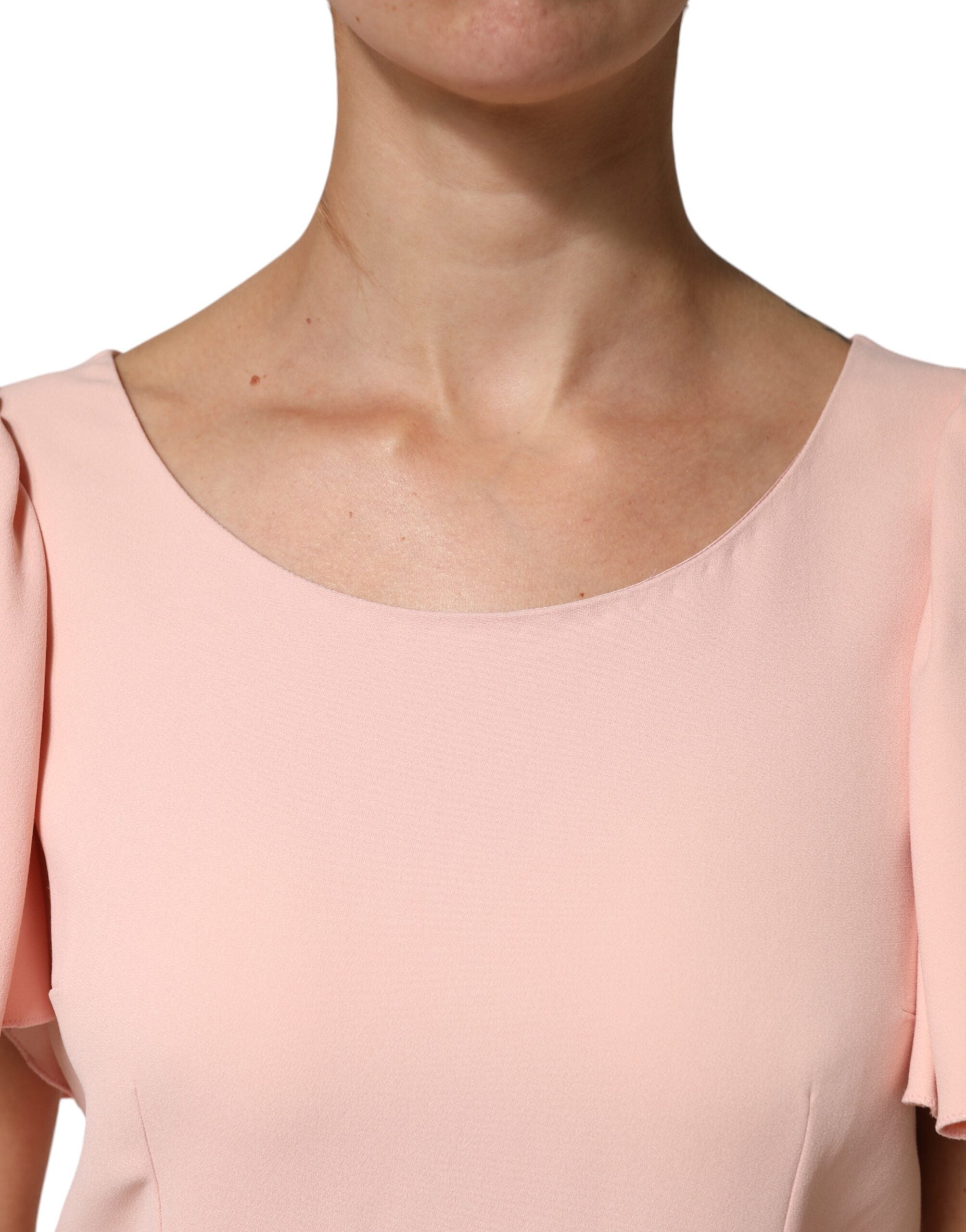 Dolce & Gabbana Rosa Bluse mit Rundhalsausschnitt und kurzen Ärmeln