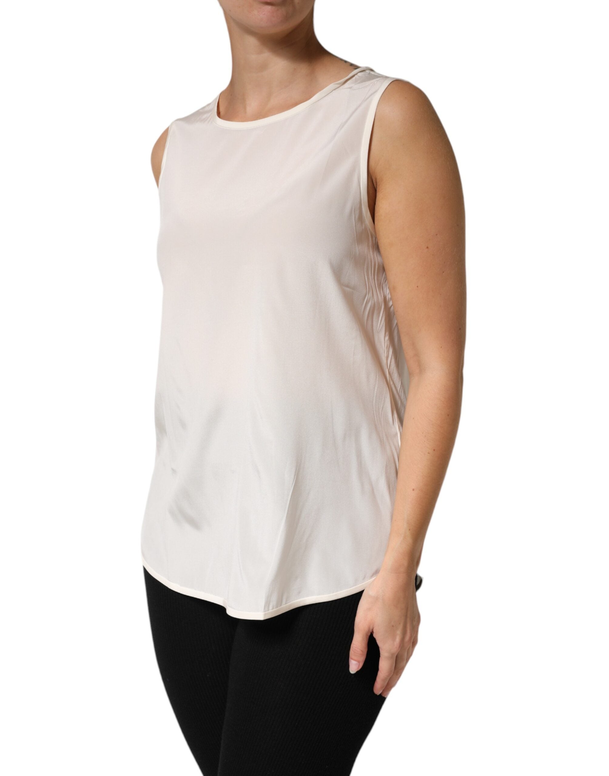 Peserico Silk Top with Round Neckline and Stretch