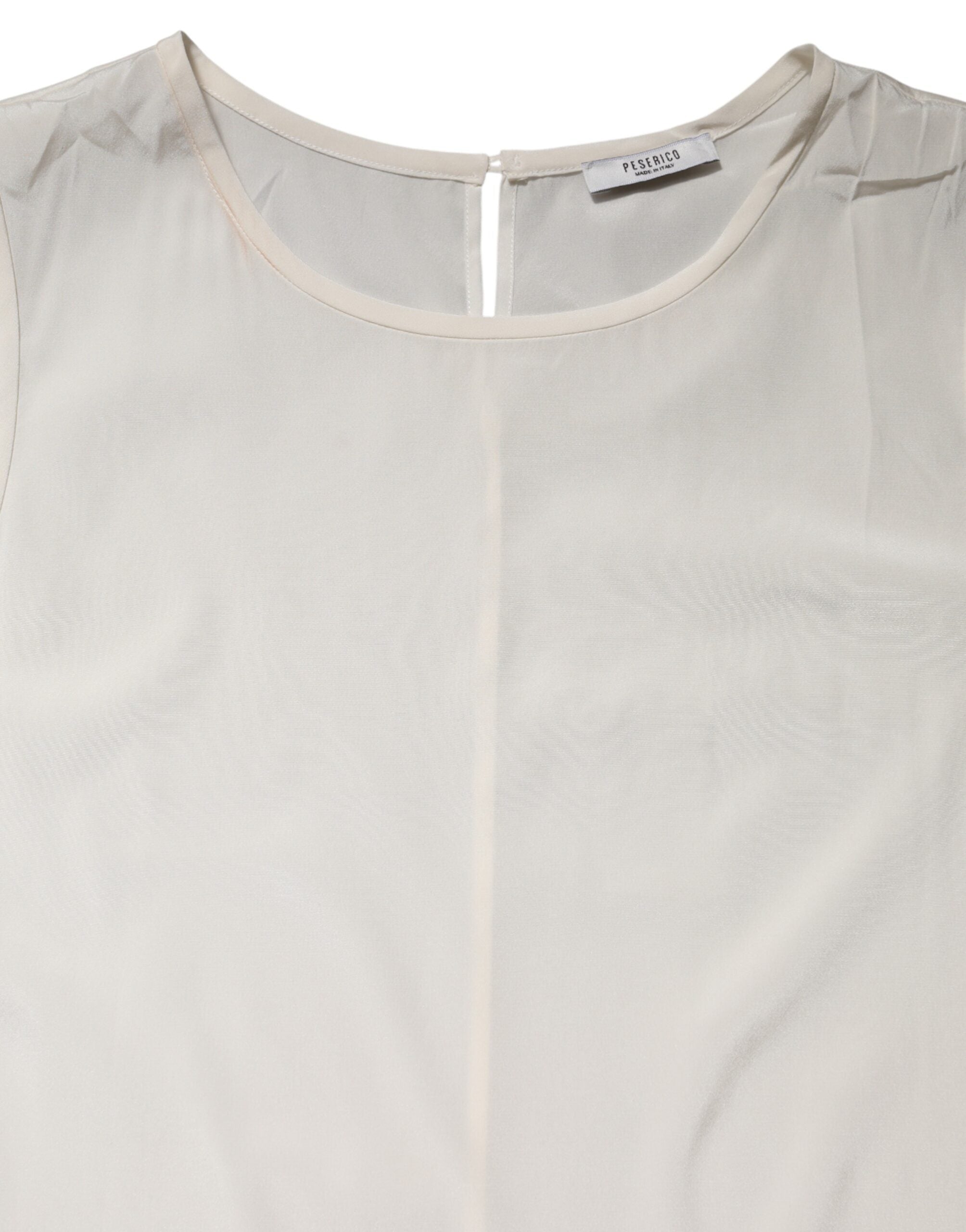 Peserico Silk Top with Round Neckline and Stretch