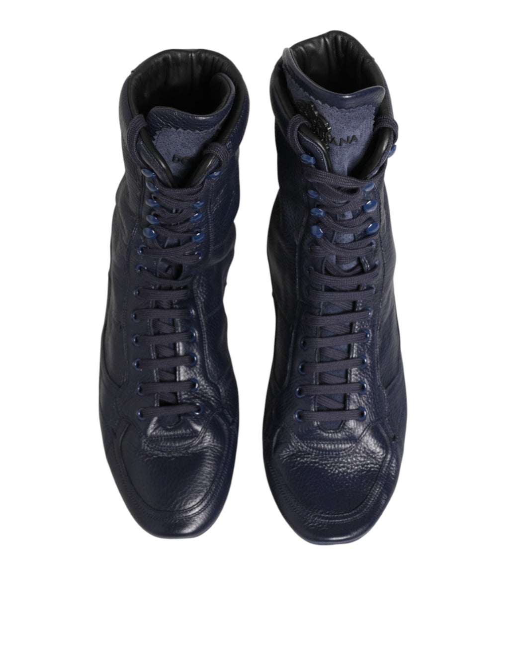 Dolce & Gabbana Dark Blue Deerskin Mid-Calf Boots