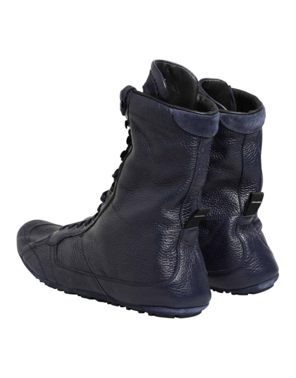 Dolce & Gabbana Dark Blue Deerskin Mid-Calf Boots