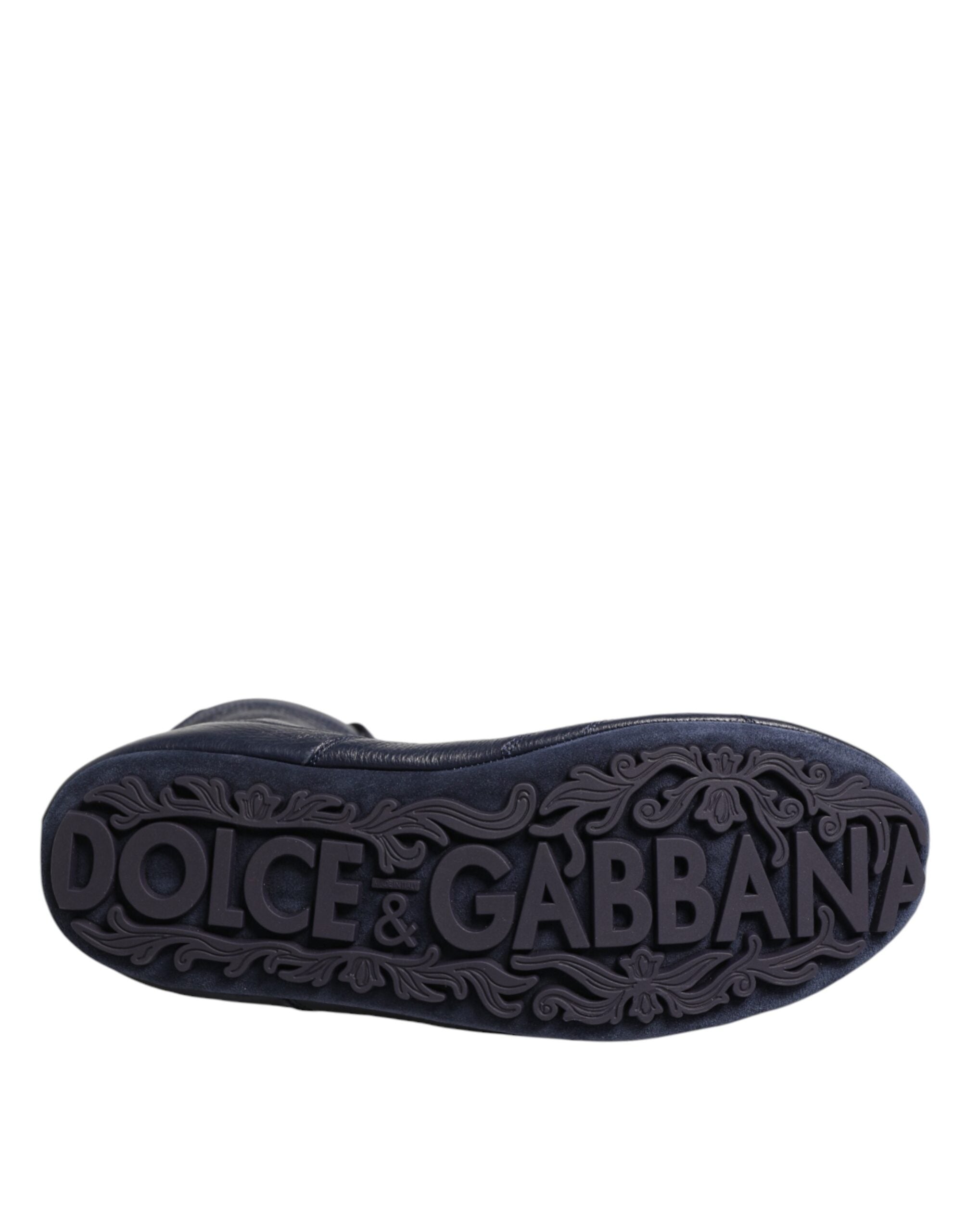 Dolce & Gabbana Dark Blue Deerskin Mid-Calf Boots