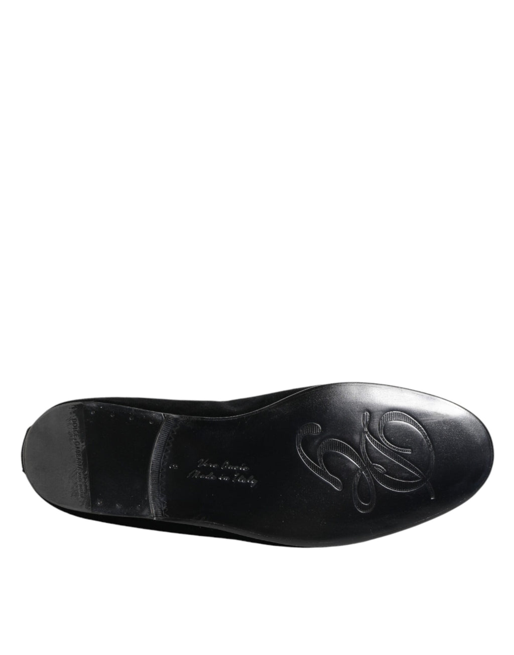 Dolce & Gabbana Black Velvet Gold Crown Men's Loafers