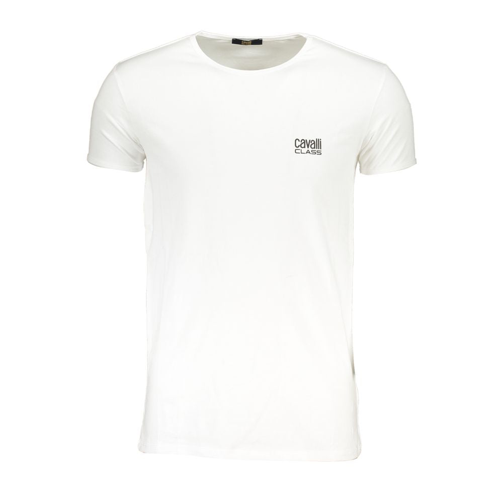 Cavalli Class Bianco Baumwoll-T-Shirt für Herren